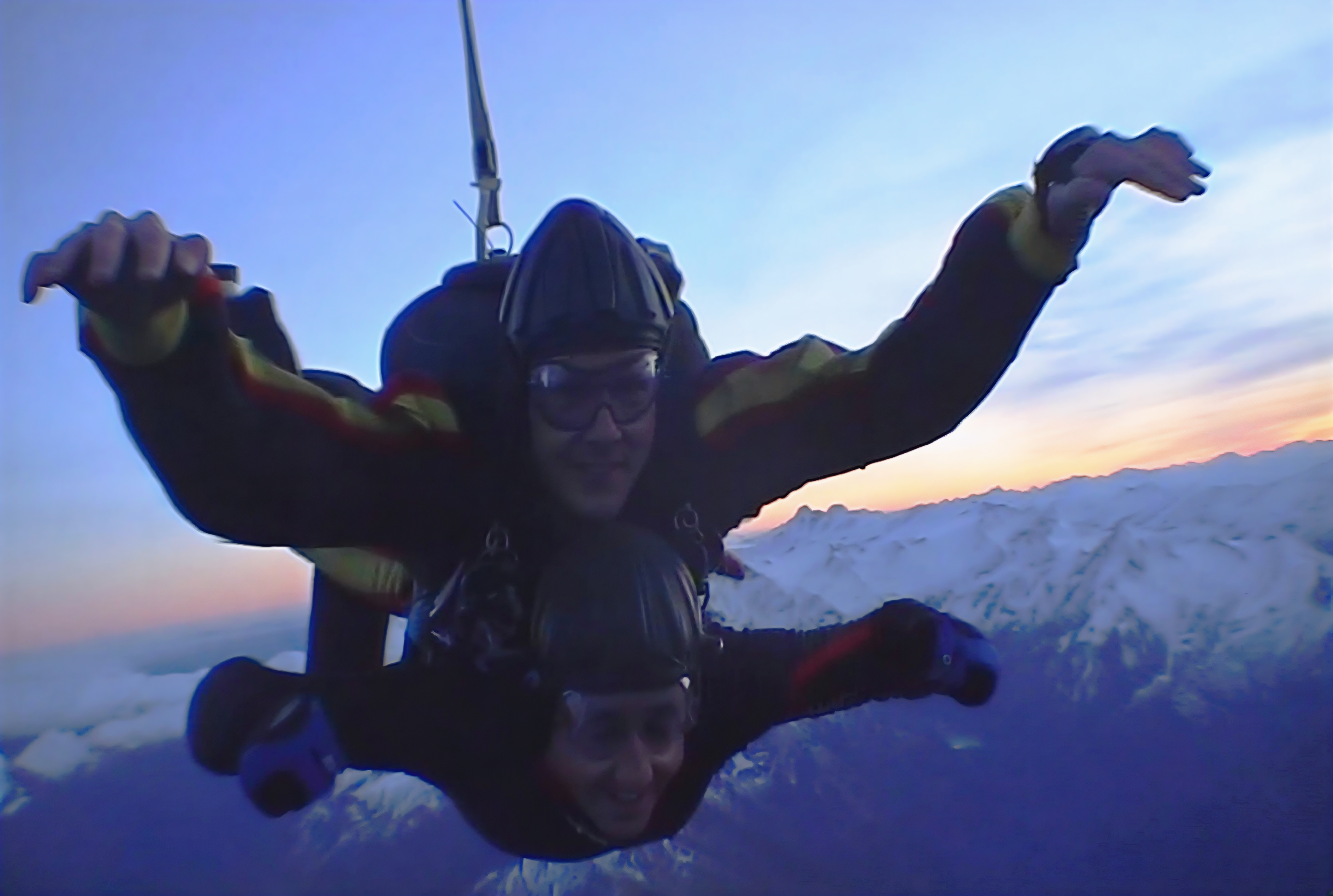 Free fall at sunset